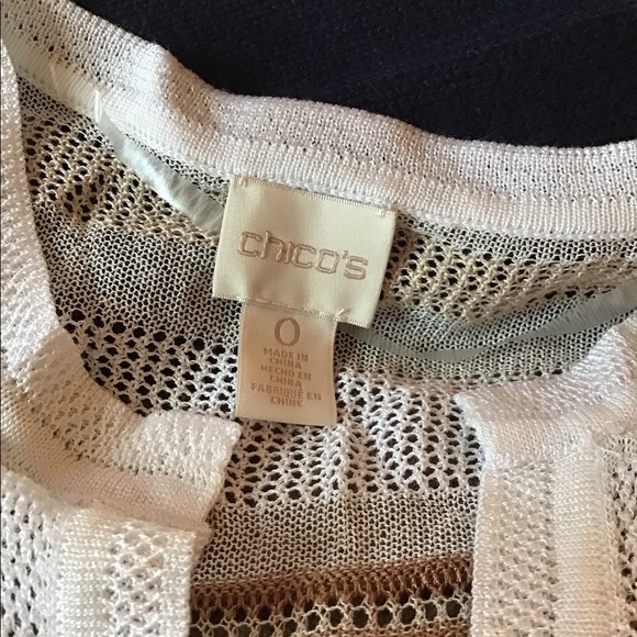 Chico’s striped belted tunic top Size Small - Picture 2 of 9